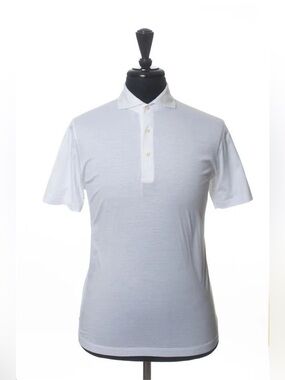 Gran Sasso White Cotton Polo Shirt - AMAZING Polo - XL EU 54